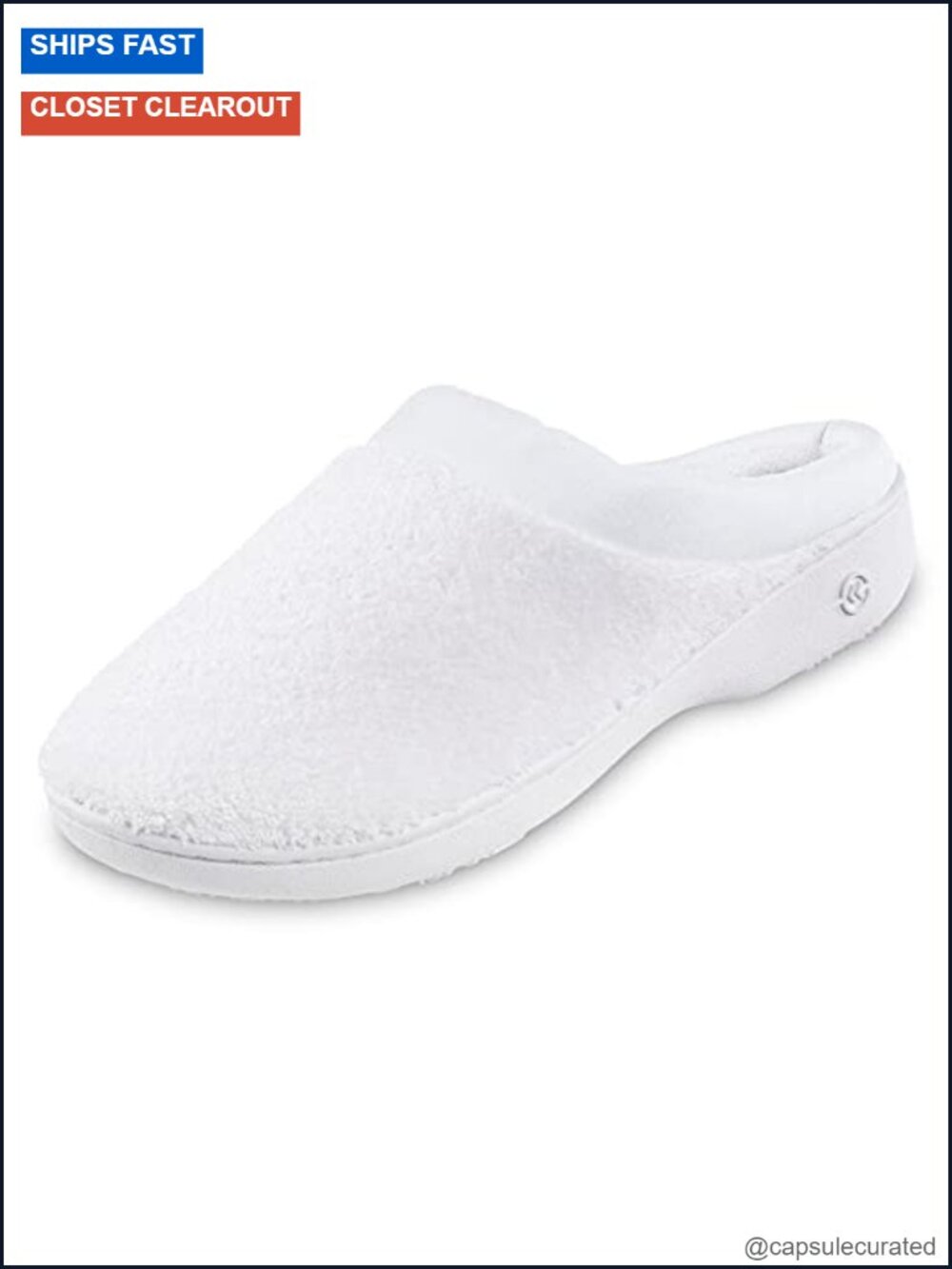 Terry and Satin Slip On Cushioned Slippers with Memory Foam